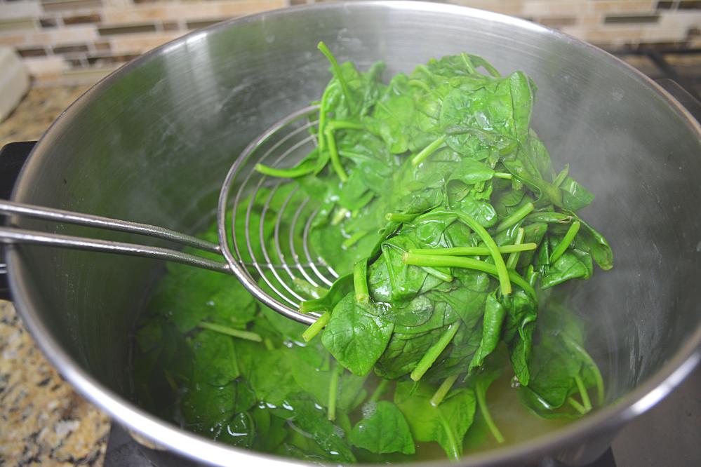 Blanched spinach