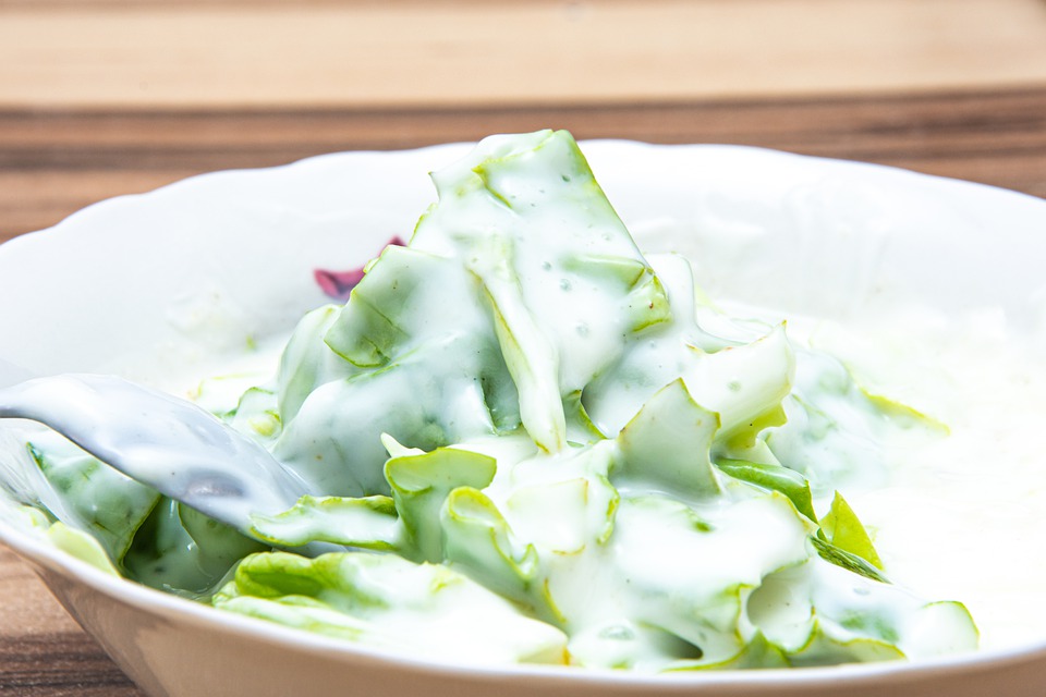 Veg salad with Yogurt dip